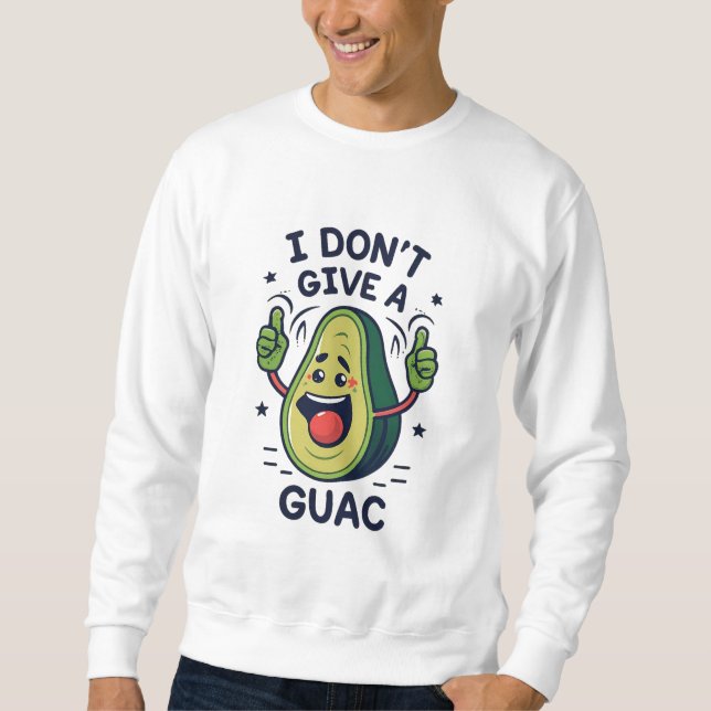 Jag har ingen guac avocado pun ge lång ärmad tröja (Framsida)