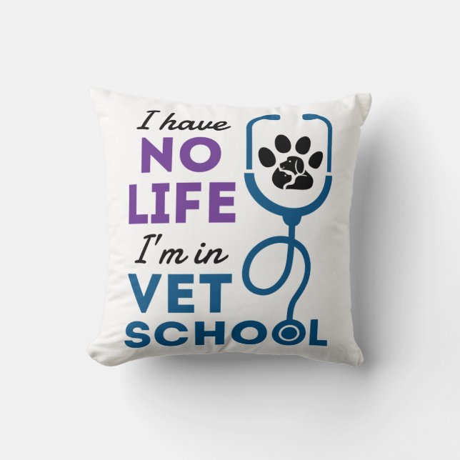 Jag har inget liv i Vet School Veterinary Kudde (Framsida)