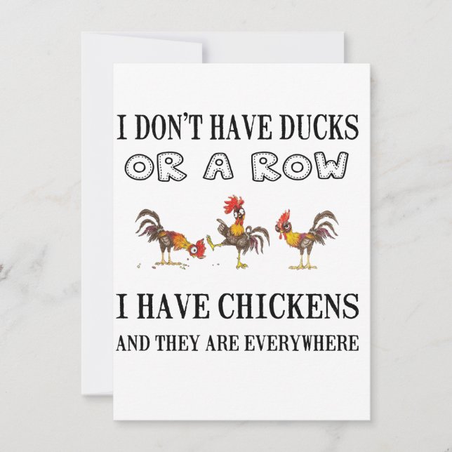 Jag har inte Anka på en rad jag har kycklingar Julkort (Framsida)