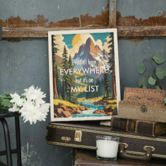 Jag har inte varit överallt Retro Wanderlust Trave Poster