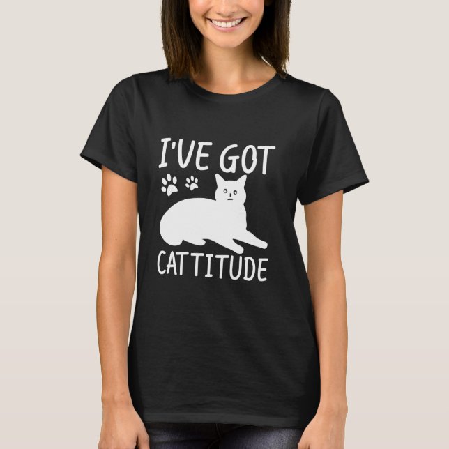 Jag har kattattityd kattpappa t shirt (Framsida)