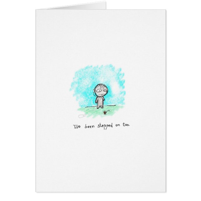 Jag har klivits på för hälsningskort (Framsidan)