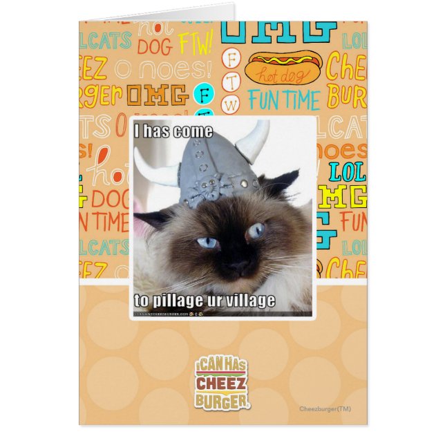 Jag har kom att plundra byn hälsningskort (Framsidan)