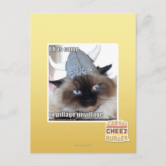 Jag har kom att plundra byn vykort (Framsida)