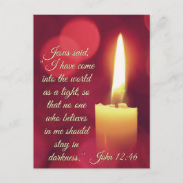 Jag har Kom som ljus, John 12:46 Bible Verse Helg Vykort