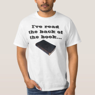 Jag har läst baksidaen av boken, och vi segrar! tee