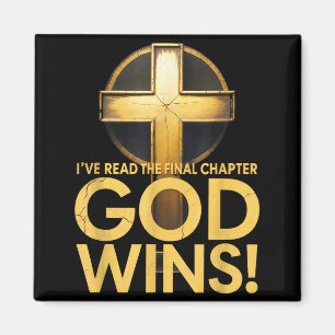 Jag har läst det sista kapitlet Gud vinner Cross C Magnet