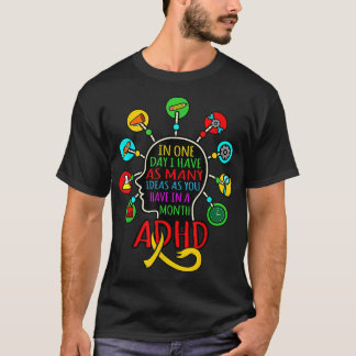 Jag har många idéer om ADHD Awareness Orange Ribbo T Shirt