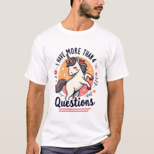 Jag Har Mer Än 4 Frågor Vintage Enhörning Retro T Shirt