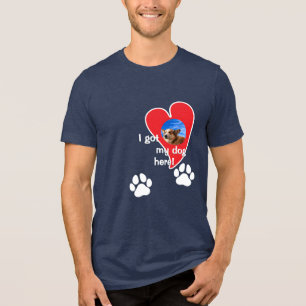 Jag har min hund här! FotoAnpassningsbar - Mörk T Shirt