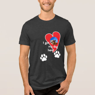 Jag har min hund här! FotoAnpassningsbar - Mörk T Shirt