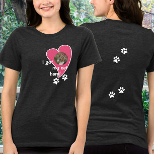 Jag har min katt här! FotoAnpassningsbar - Mörk T Shirt