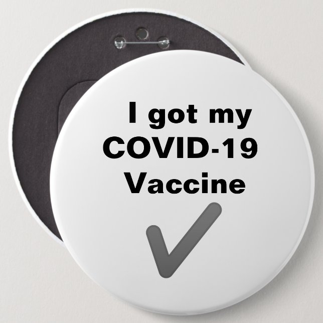 Jag har mitt COVID-19-vaccin. Pin Knapp (Framsida & baksida)