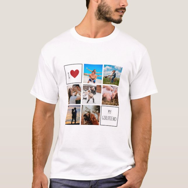 Jag har mitt flickväns foto i kärlek par  t shirt (Framsida)