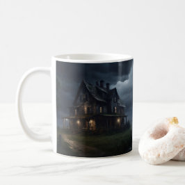 Jag har mitt kaffe på det hemsökta jordbrukshuset kaffemugg