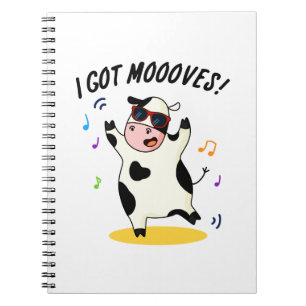 Jag Har Moooves Rolig Dansande Ko Puns Anteckningsbok