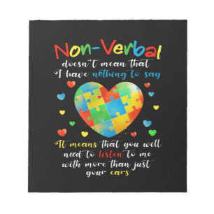 Jag har NONVERBAL Autism Awareness Puzzle Biet Anteckningsblock