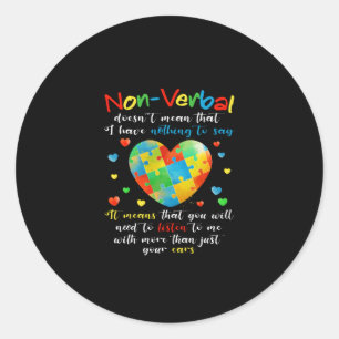 Jag har NONVERBAL Autism Awareness Puzzle Biet Runt Klistermärke