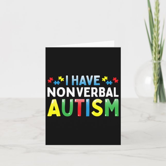 Jag har Nonverbyl Autism Awareness Safety Communic Kort (Framsida)