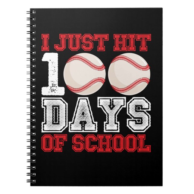 Jag Har Nu 100 Dagar på Skolan Baseball Anteckningsbok (Framsidan)