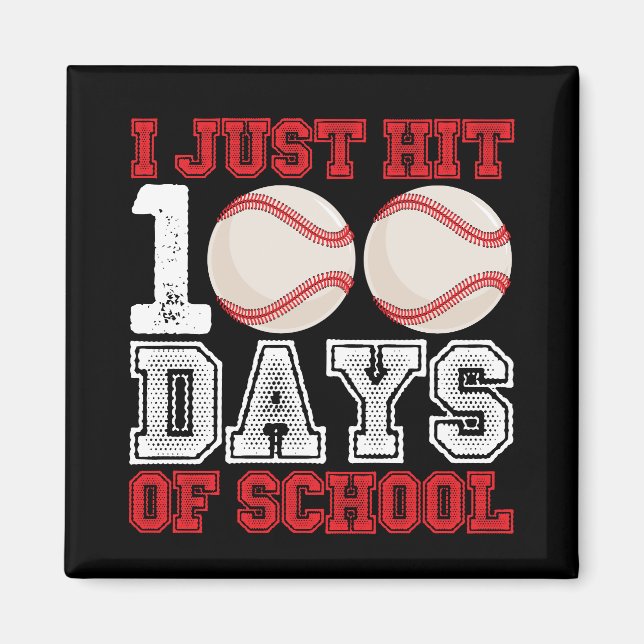 Jag Har Nu 100 Dagar på Skolan Baseball Magnet (Framsidan)