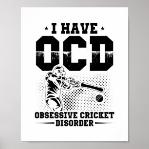 Jag har OCD Cricket Player Gift Idea Poster