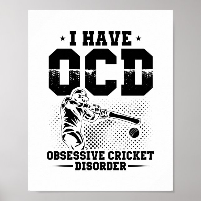 Jag har OCD | Cricket Player Gift Idea Poster (Framsidan)