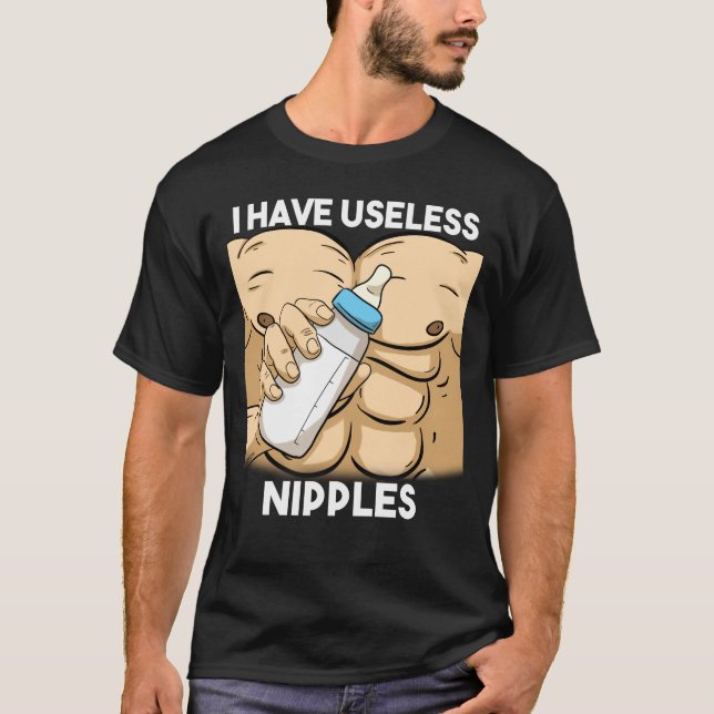 Jag har oselösa nipplar som ammar Pappa T Shirt (Framsida)