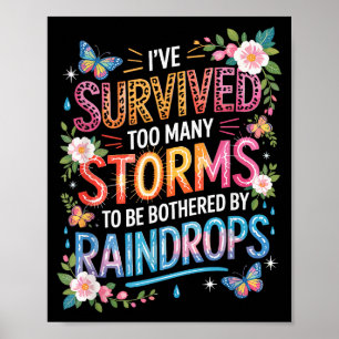 Jag har överlevt många stormar, motiverande inspir poster