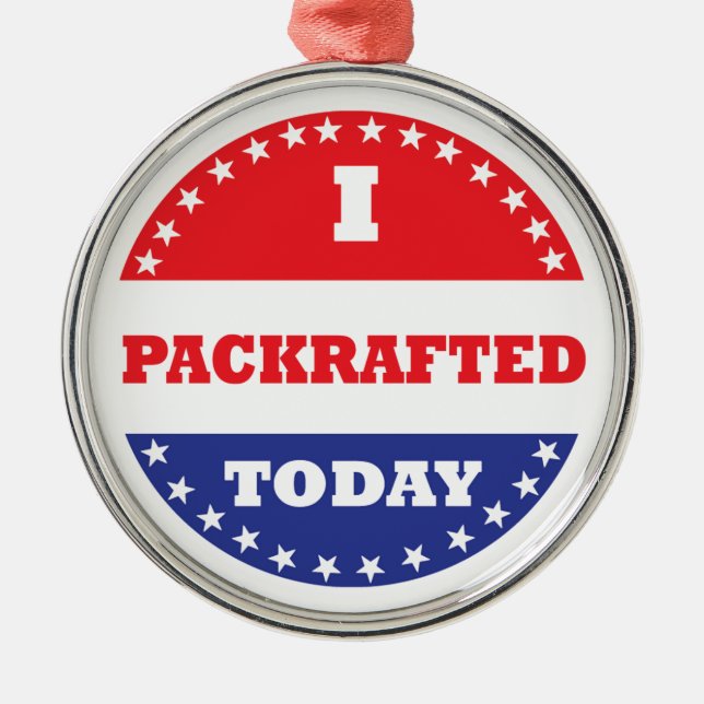 Jag har packat i dag julgransprydnad metall (Framsidan)