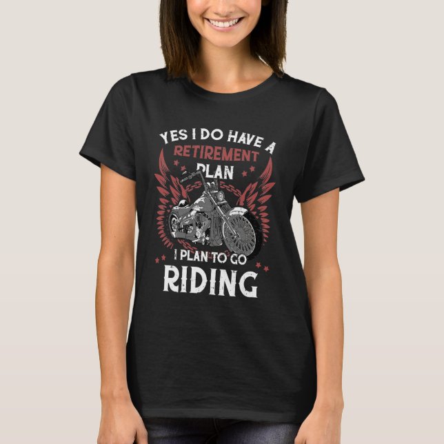 Jag Har Pensionärsplan Att Åka Motorcyklist Farfar T Shirt (Framsida)