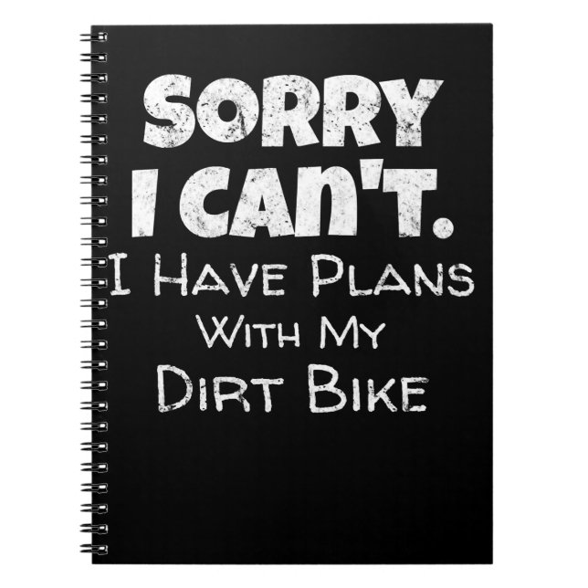 Jag har planer med min Dirt Bike Gift Anteckningsbok (Framsidan)