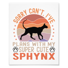 Jag har planer med min Sphynx-katt Fototryck