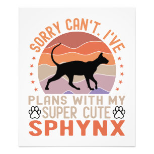 Jag har planer med min Sphynx-katt Fototryck