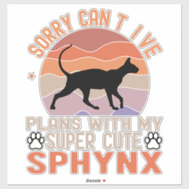 Jag har planer med min Sphynx-katt Klistermärken