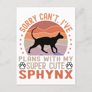 Jag har planer med min Sphynx-katt Vykort