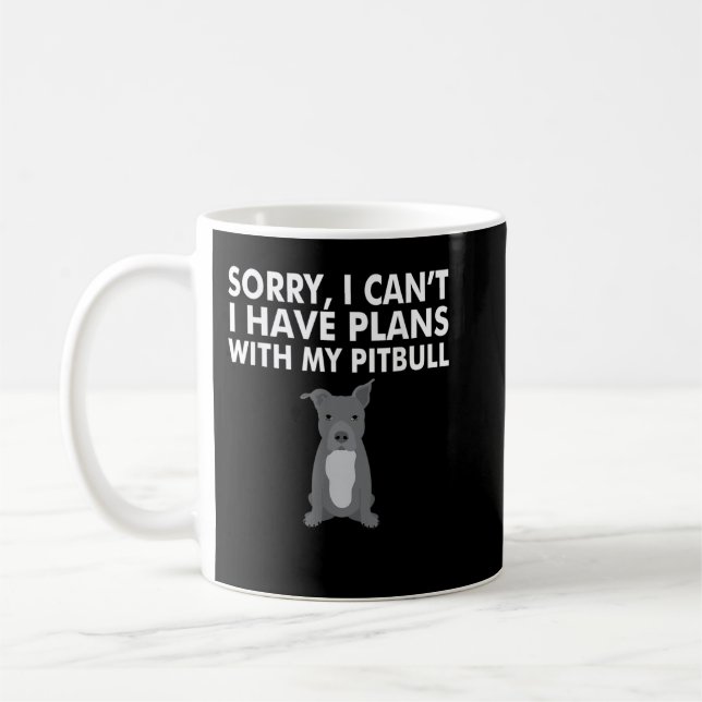 Jag har planer med Pitbull Funny PitBull Hund Tee Kaffemugg (Vänster)