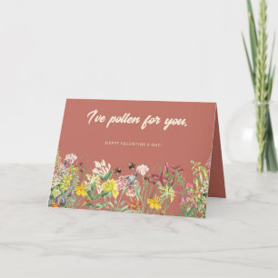 Jag har Pollen till dig Alla hjärtans dag-kort Tack Kort