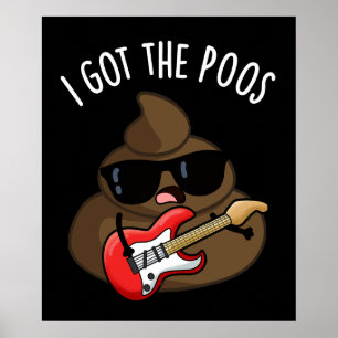 Jag Har Poos Funny Poop Blues Pun Poster