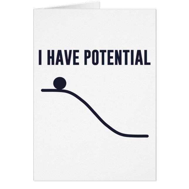 Jag har potentiell energi hälsningskort (Framsidan)