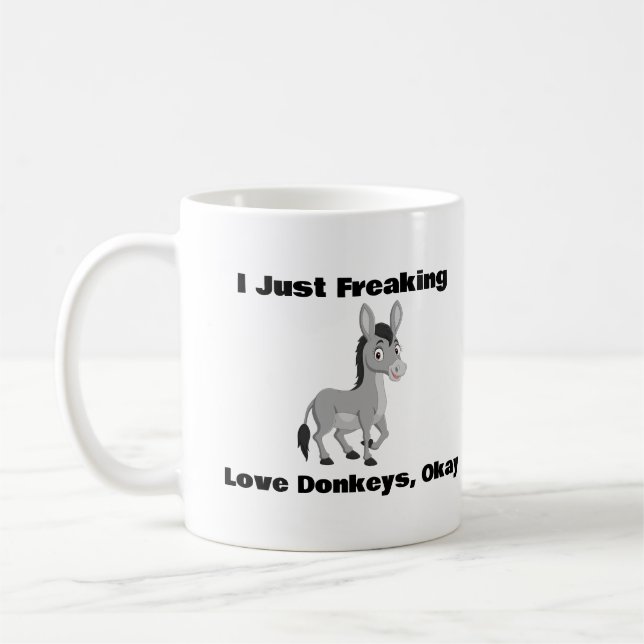Jag har precis fryst Kärlek Donkey, okej kaffe Mug Kaffemugg (Vänster)