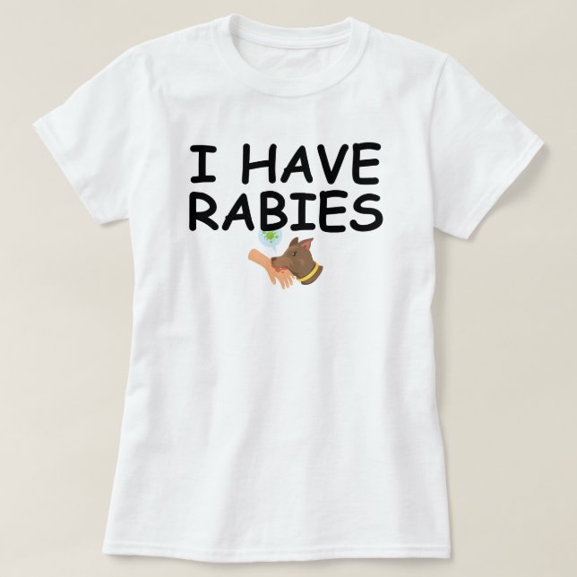 Jag har Rabies underliga design - humoristisk mini T Shirt (Design framsida)