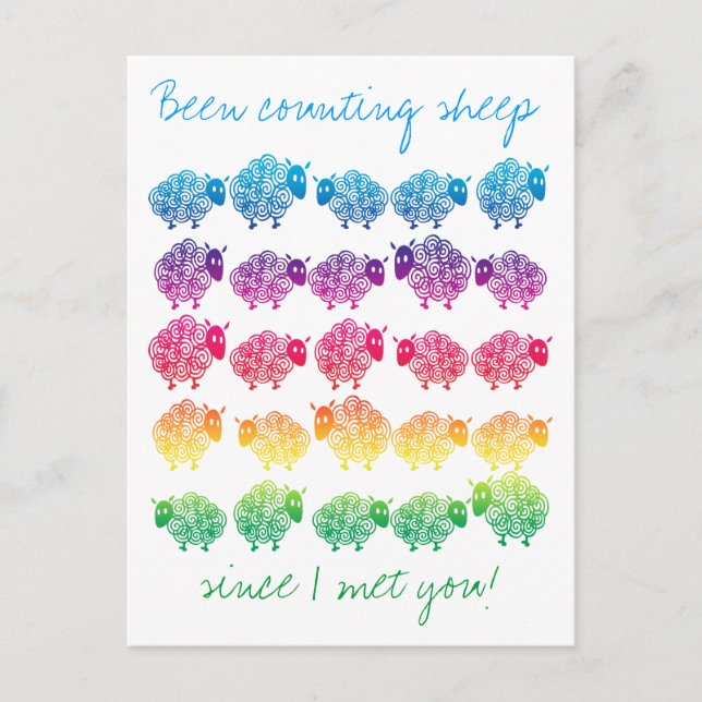 Jag har räknat får sen jag träffade dig! vykort (Framsida)