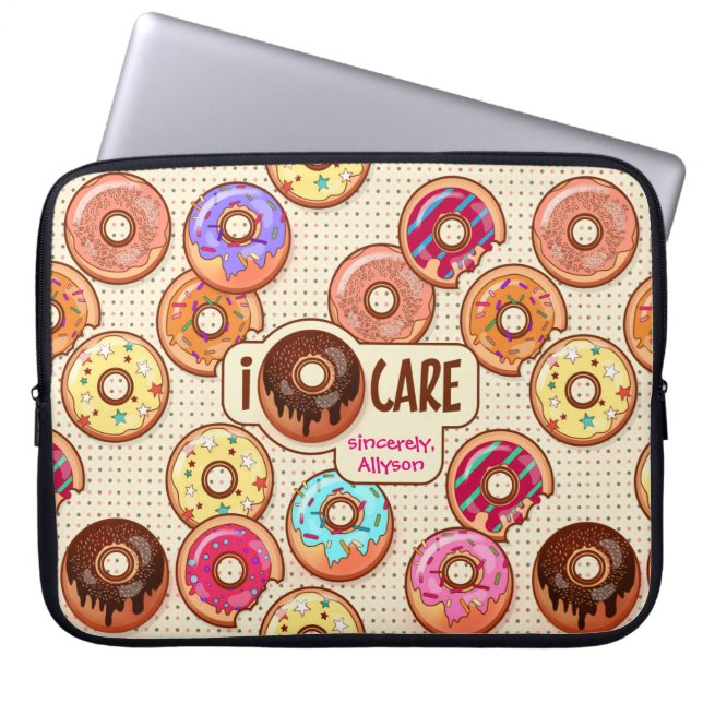Jag har ringvårda Cute Funny Donut Sweet Treats Kä Laptop Sleeve (Framsidan)