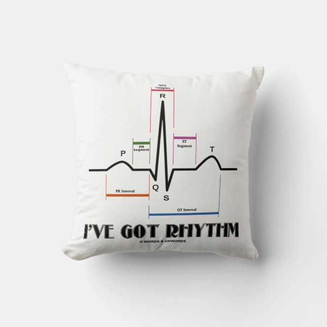Jag har rytm (ECG / EKG Elektrokardiogram) Kudde (Framsida)