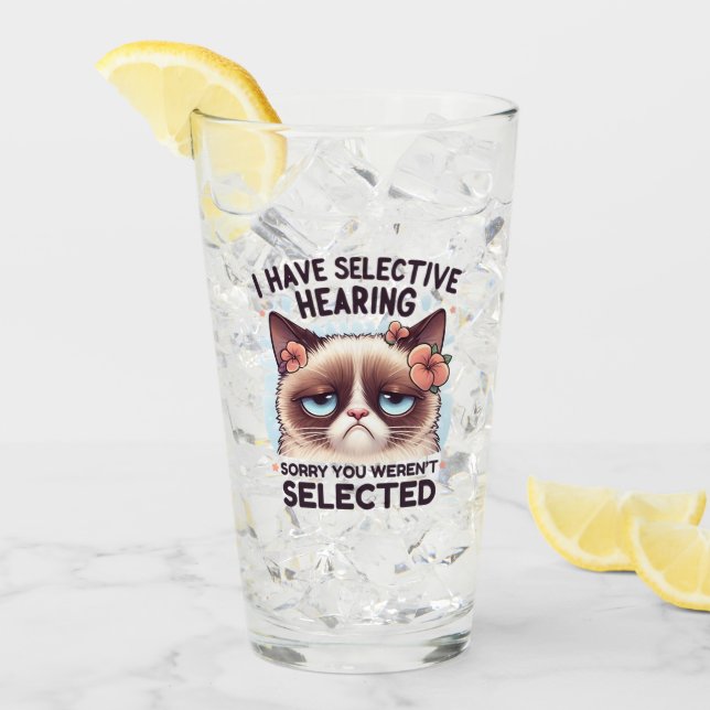 Jag Har Selektiv Hörsel Roligt Kattälskarepresent  Glaskopp (Framsida Ice)
