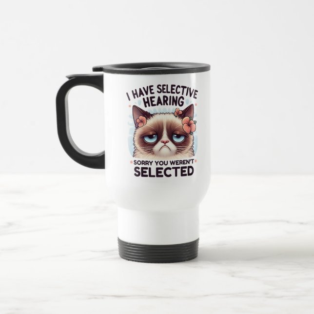 Jag Har Selektiv Hörsel Roligt Kattälskarepresent  Resemugg (Vänster)