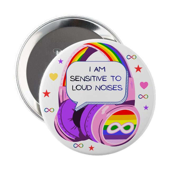Jag har sensoriska problem Pin Knapp Märke (I have sensory issues Pin Autism Badge)