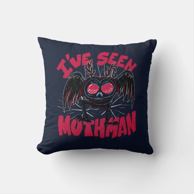 Jag har sett Mothman Funny Cryptid Gift Kudde (Framsida)