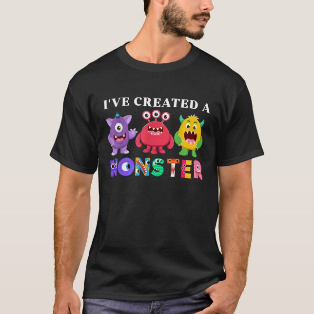 Jag har skapat en liten Monster Barns födelsedag P T Shirt (Framsida)